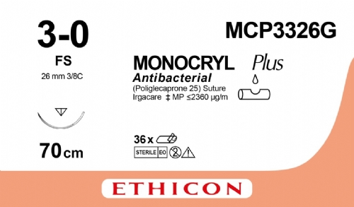 MONOCRYL Plus Antibacterial (poliglecaprone 25) Suture