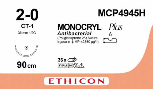 MONOCRYL Plus Antibacterial (poliglecaprone 25) Suture