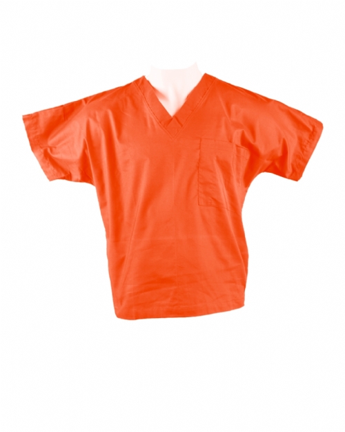 Orange Short Sleeve Scrub Top 100% Cotton