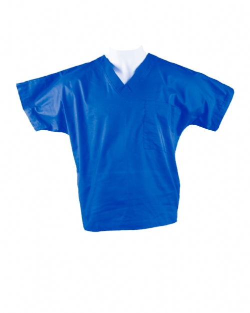 Royal Blue Short Sleeve Scrub Top 100% Cotton