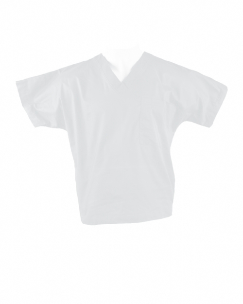 White Short Sleeve Scrub Top 100% Cotton