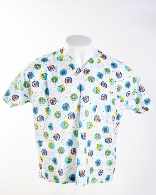 Puppy Dog Pals Short Sleeve Scrub Top 100% Cotton