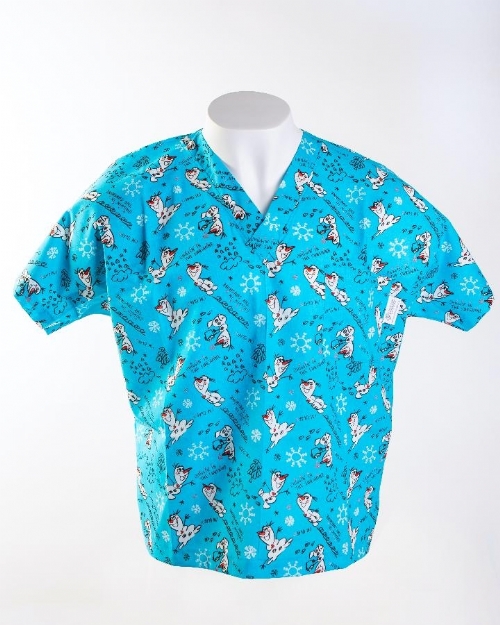 Disney Olaf Short Sleeve Scrub Top 100% Cotton