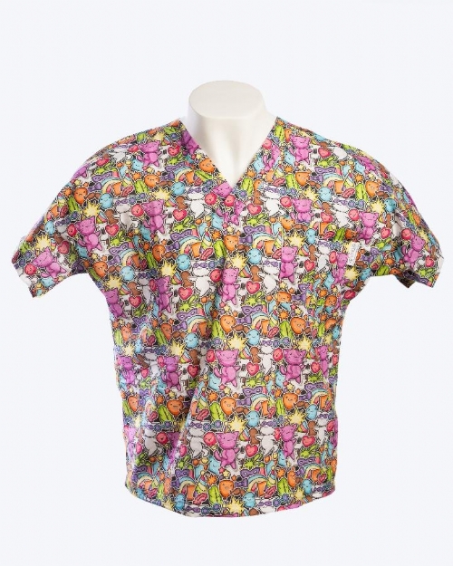  Magic Pop Short Sleeve Scrub Top 100% Cotton