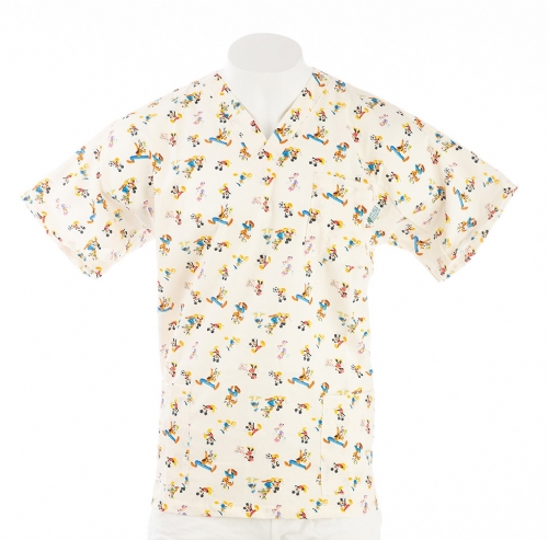 Disney Characters Short Sleeve Scrub Top 100% Cotton