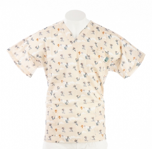 Tom & Jerry Short Sleeve Scrub Top 100% Cotton